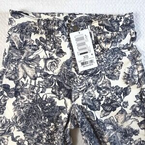 HUE Tuscan Floral Denim Leggings Womens XS Blue High Waisted NWT U21444 MSRP $52